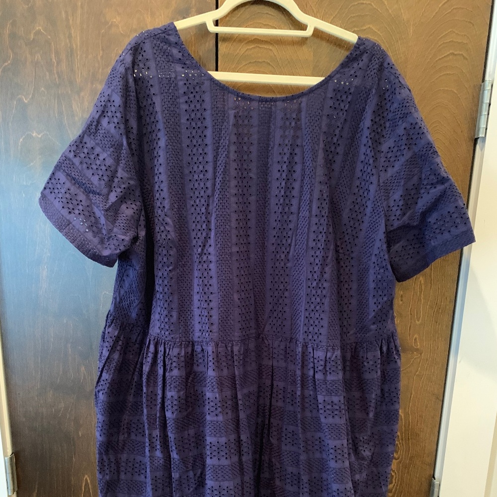 ASOS Navy Eyelet Smock Dress US 20